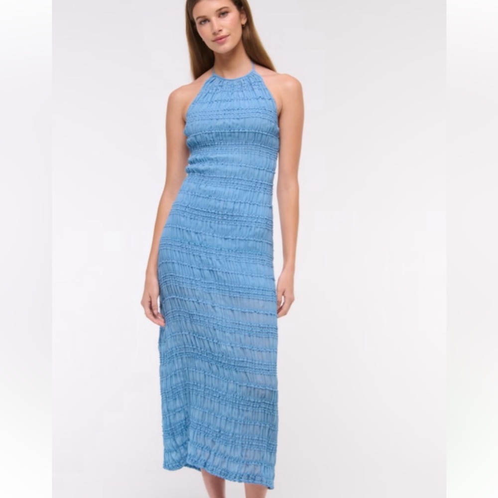 Abercrombie and Fitch Halter Ruched Maxi Dress